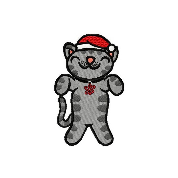 Christmas soft kitten embroidery design - Embroidery Design
