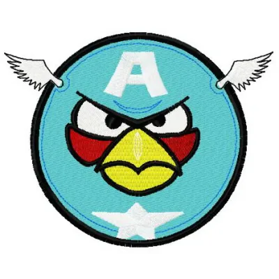 Bird Blue 2 embroidery design featuring a vibrant bird motif from the Captain America collection.