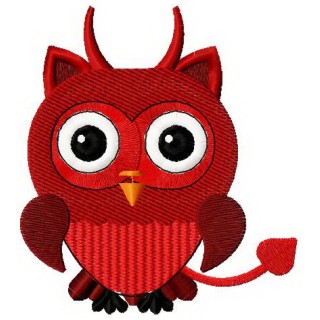 Devil owl embroidery design - Embroidery Design