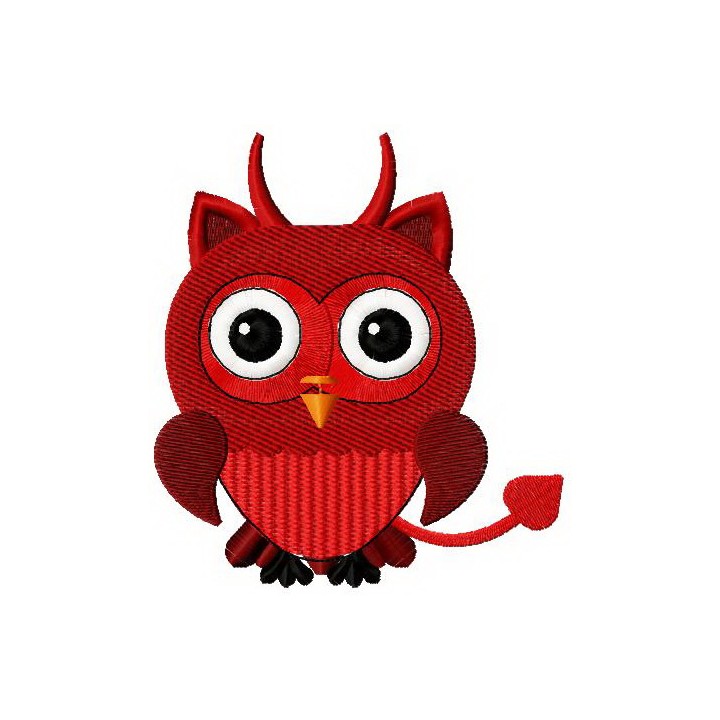 Devil owl embroidery design - Embroidery Design