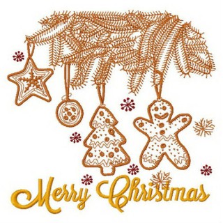Merry Christmas postcard 6 embroidery design - Embroidery Design