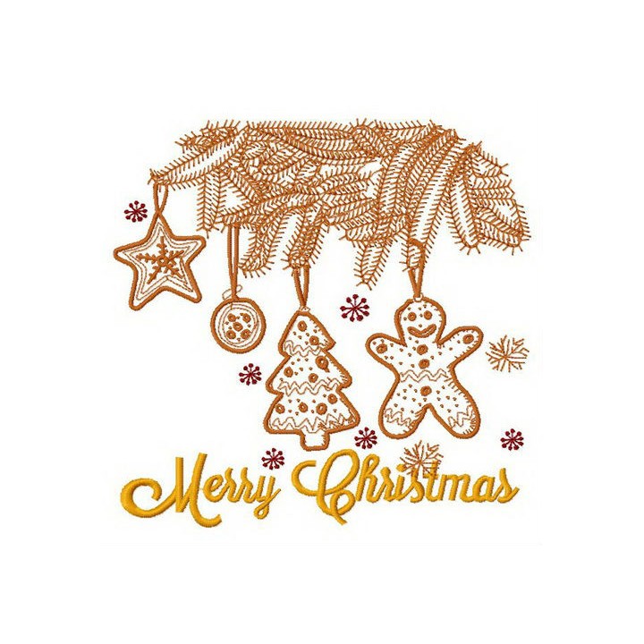 Merry Christmas postcard 6 embroidery design - Embroidery Design