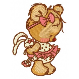 Shy teddy bear 6 embroidery design - Embroidery Design