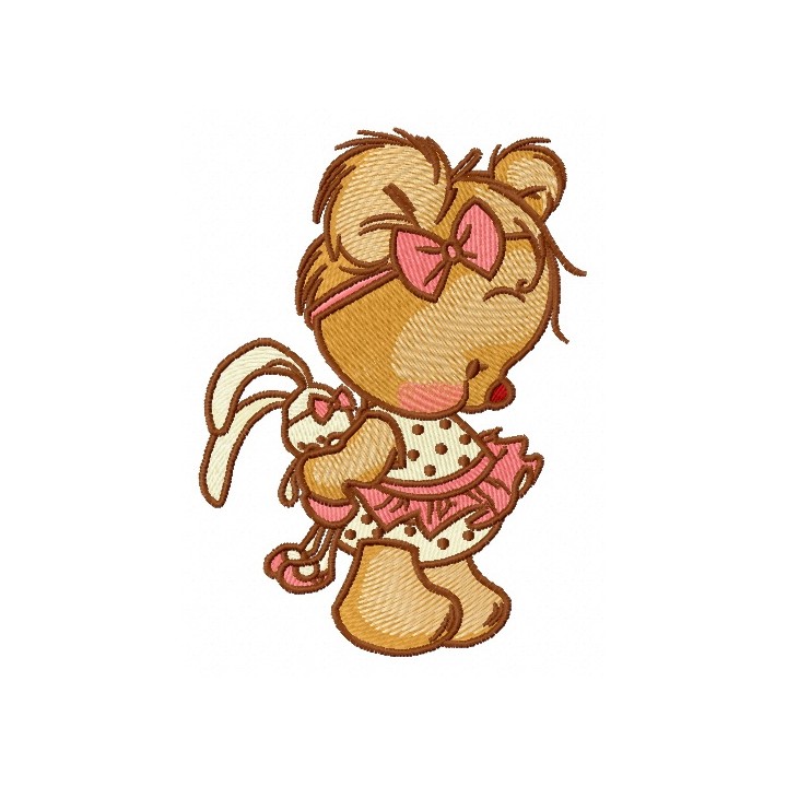 Shy teddy bear 6 embroidery design - Embroidery Design