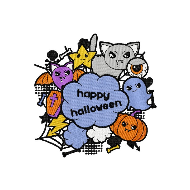 Happy Halloween 2 embroidery design - Embroidery Design