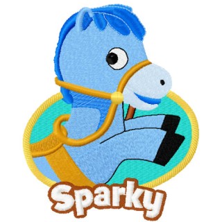 Sparky badge embroidery design - Embroidery Design