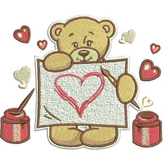 Teddy's painting 2 embroidery design - Embroidery Design