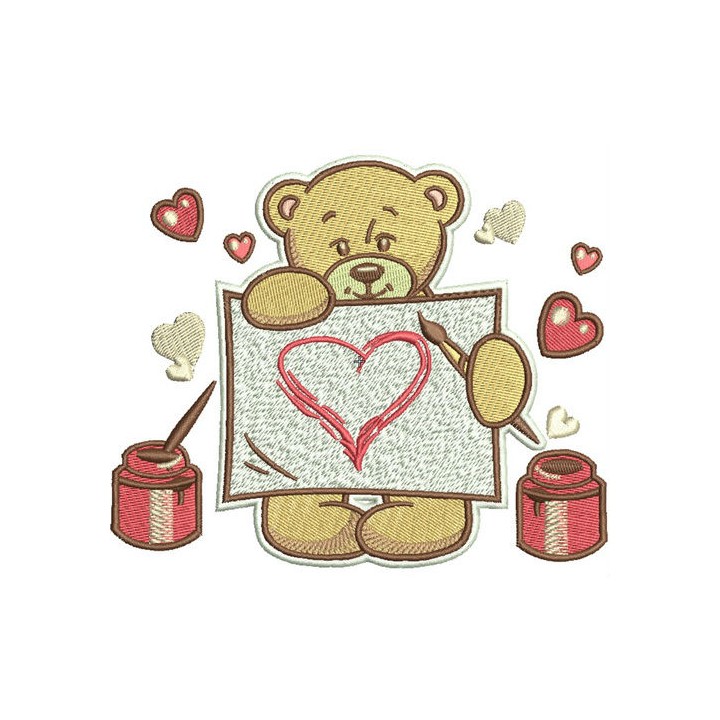 Teddy's painting 2 embroidery design - Embroidery Design