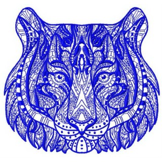 Mosaic tiger 3 embroidery design - Embroidery Design