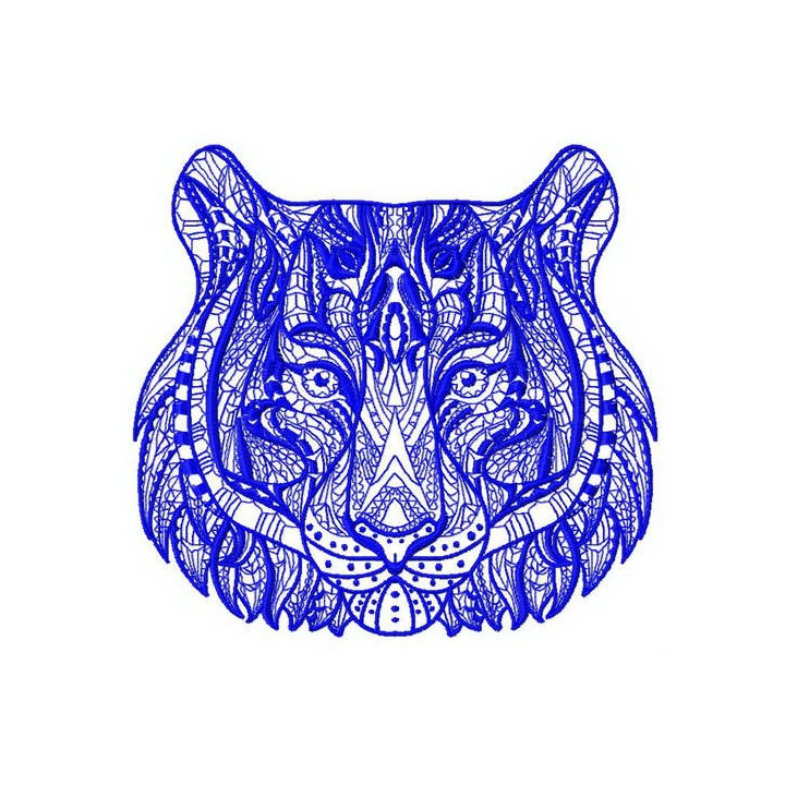 Mosaic tiger 3 embroidery design - Embroidery Design
