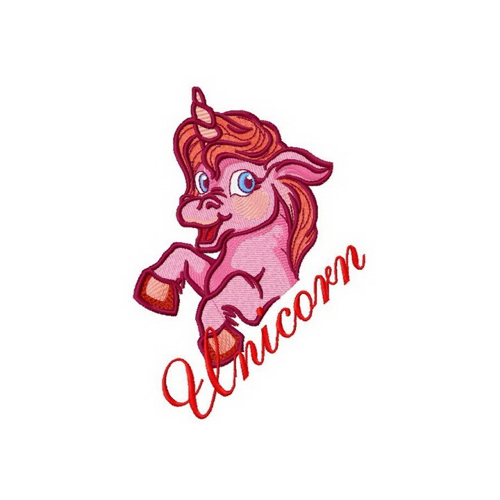 Pink unicorn 3 embroidery design - Embroidery Design