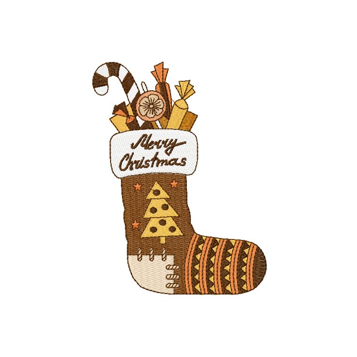 Christmas boot embroidery design - Embroidery Design