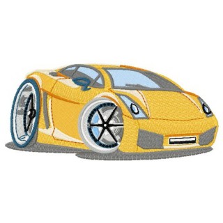 Yellow car embroidery design - Embroidery Design
