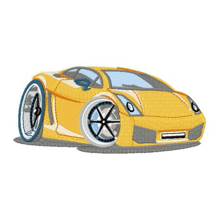 Yellow car embroidery design - Embroidery Design
