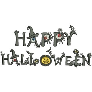 Happy Halloween embroidery design - Embroidery Design