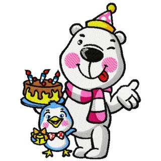 Happy Birthday Teddy! embroidery design - Embroidery Design