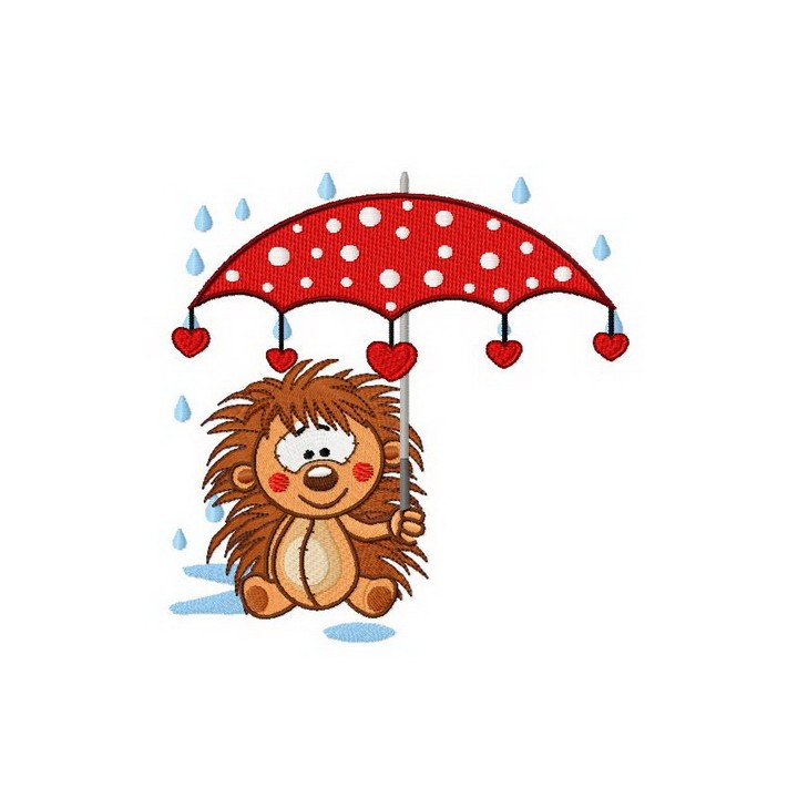 Hedgehog's polka dot style 2 embroidery design - Embroidery Design