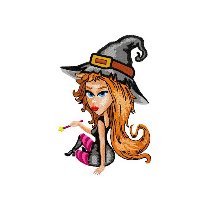 Charming witch 2 embroidery design - Embroidery Design