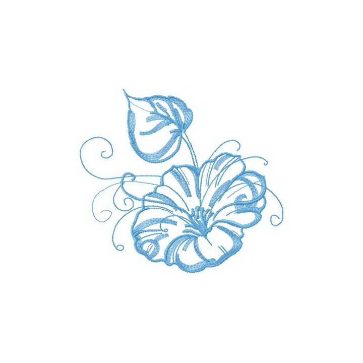 Blue bindweed embroidery design - Embroidery Design
