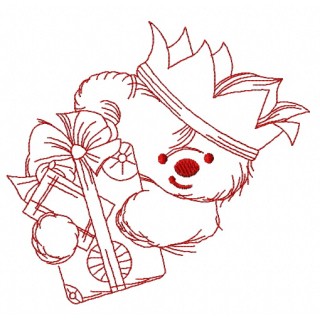 Teddy bear the king 3 embroidery design - Embroidery Design