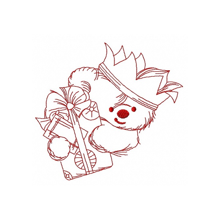 Teddy bear the king 3 embroidery design - Embroidery Design