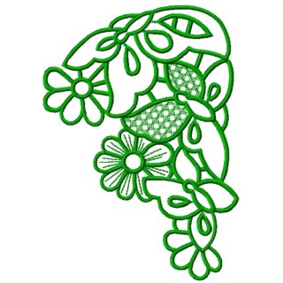 Flower corner 4 embroidery design - Embroidery Design