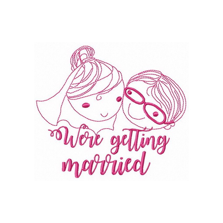We're getting married embroidery design - Embroidery Design