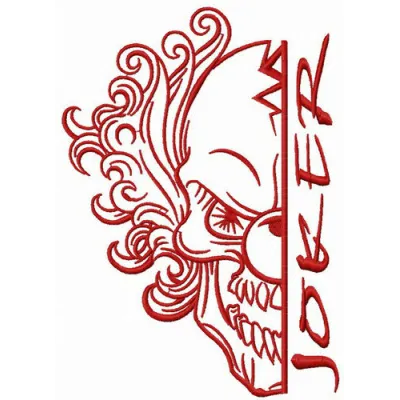 Joker is watching you embroidery design featuring a playful and mischievous character, ideal for fun projects.