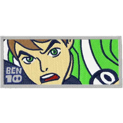 Preview of Ben 10 badge 3 embroidery design showcasing vibrant colors and detailed stitching patterns.