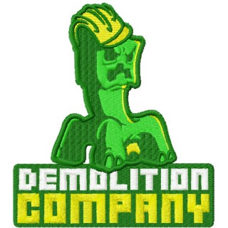 Demolition company badge embroidery design - Embroidery Design