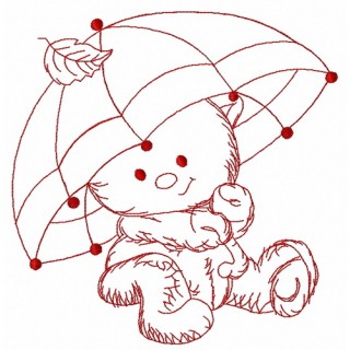 Teddy's rainy day 3 embroidery design - Embroidery Design