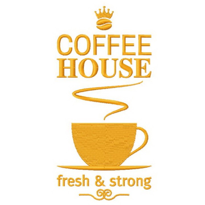 Coffee house embroidery design - Embroidery Design