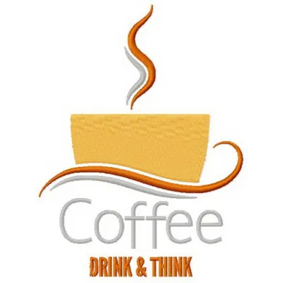 Coffee cup 6 embroidery design featuring a whimsical coffee cup motif, ideal for stitching on kitchen towels or tote bags.