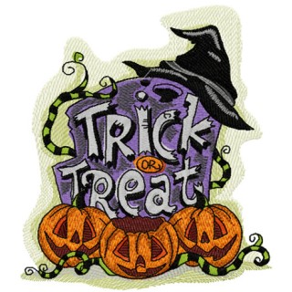 Trick and Treat embroidery design - Embroidery Design