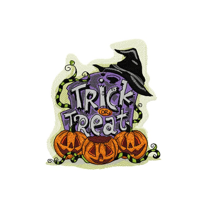 Trick and Treat embroidery design - Embroidery Design