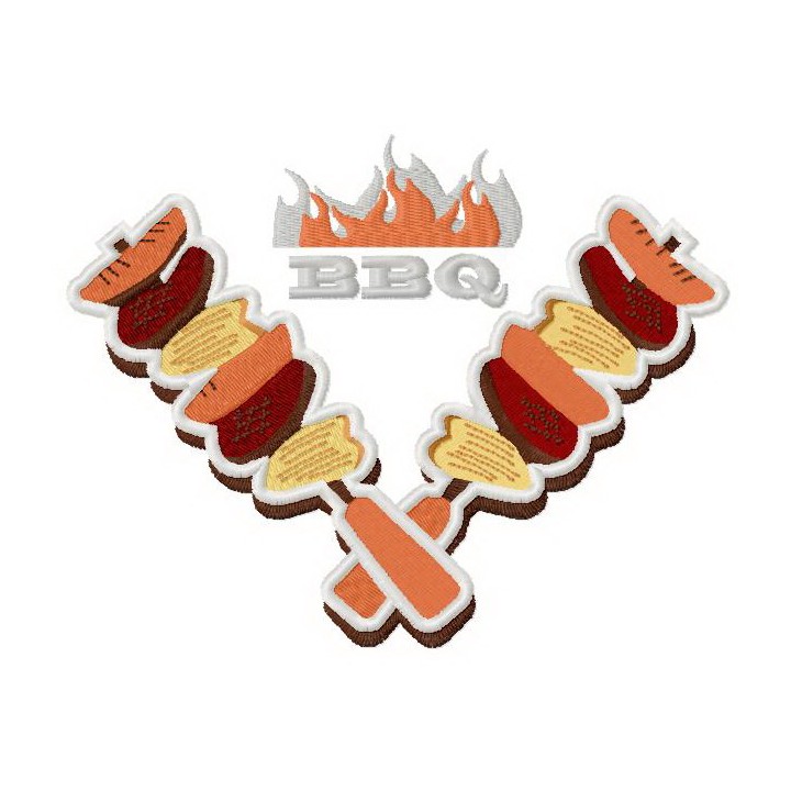 BBQ restaurant 2 embroidery design - Embroidery Design