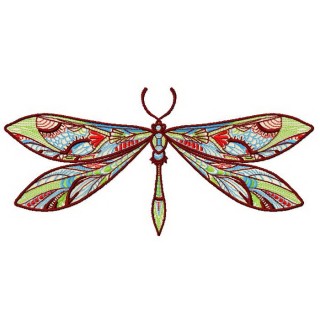 Mosaic dragonfly 2 embroidery design - Embroidery Design