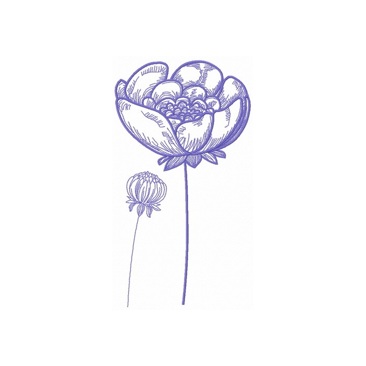 Blue meadow 6 embroidery design - Embroidery Design