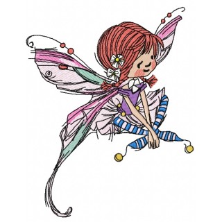 Mushroom fairy 3 embroidery design - Embroidery Design