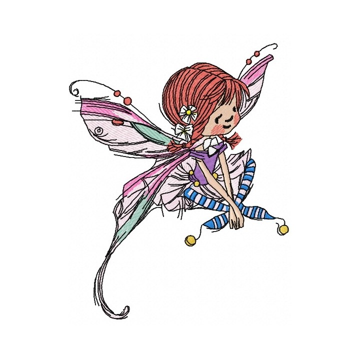 Mushroom fairy 3 embroidery design - Embroidery Design