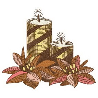 Christmas candles embroidery design - Embroidery Design