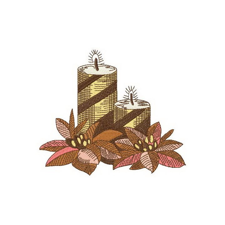 Christmas candles embroidery design - Embroidery Design