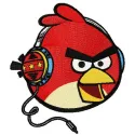 Preview of an Angry Bird music fan embroidery design featuring a fun character with musical elements.