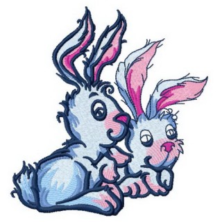 Easter bunnies 3 embroidery design - Embroidery Design