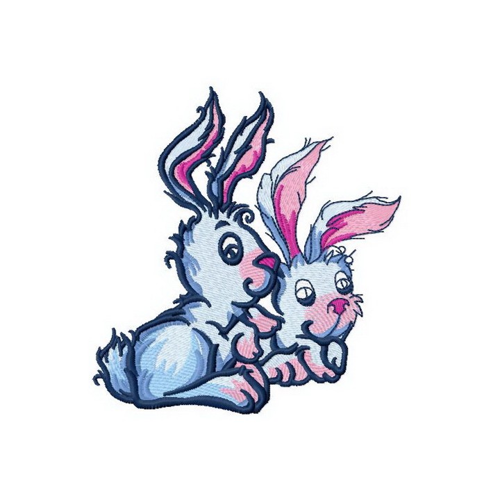 Easter bunnies 3 embroidery design - Embroidery Design