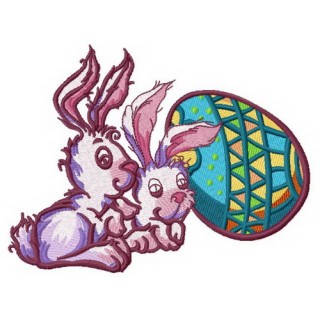 Easter bunnies 2 embroidery design - Embroidery Design