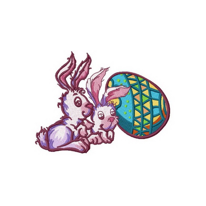Easter bunnies 2 embroidery design - Embroidery Design