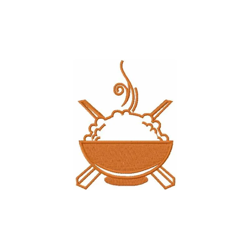 Hot rice plate 2 embroidery design featuring a delightful kitchen theme, ideal for home textiles and culinary gifts.