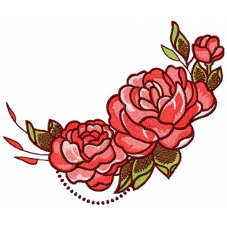 Adorable rose decoration embroidery design - Embroidery Design