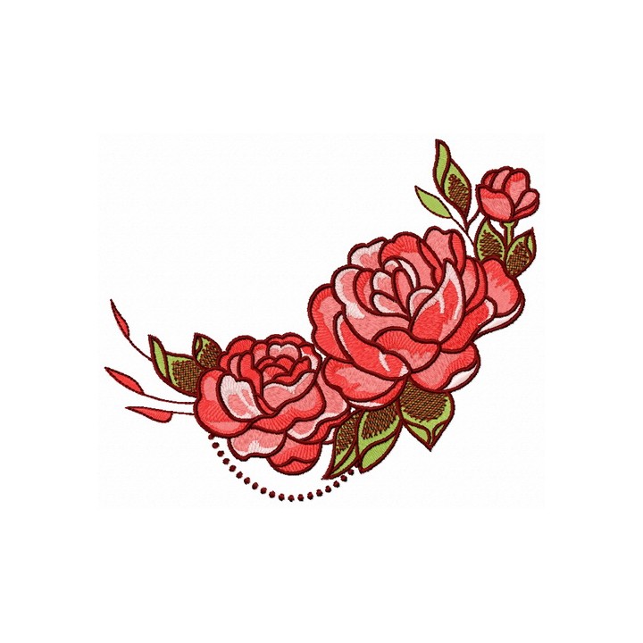 Adorable rose decoration embroidery design - Embroidery Design